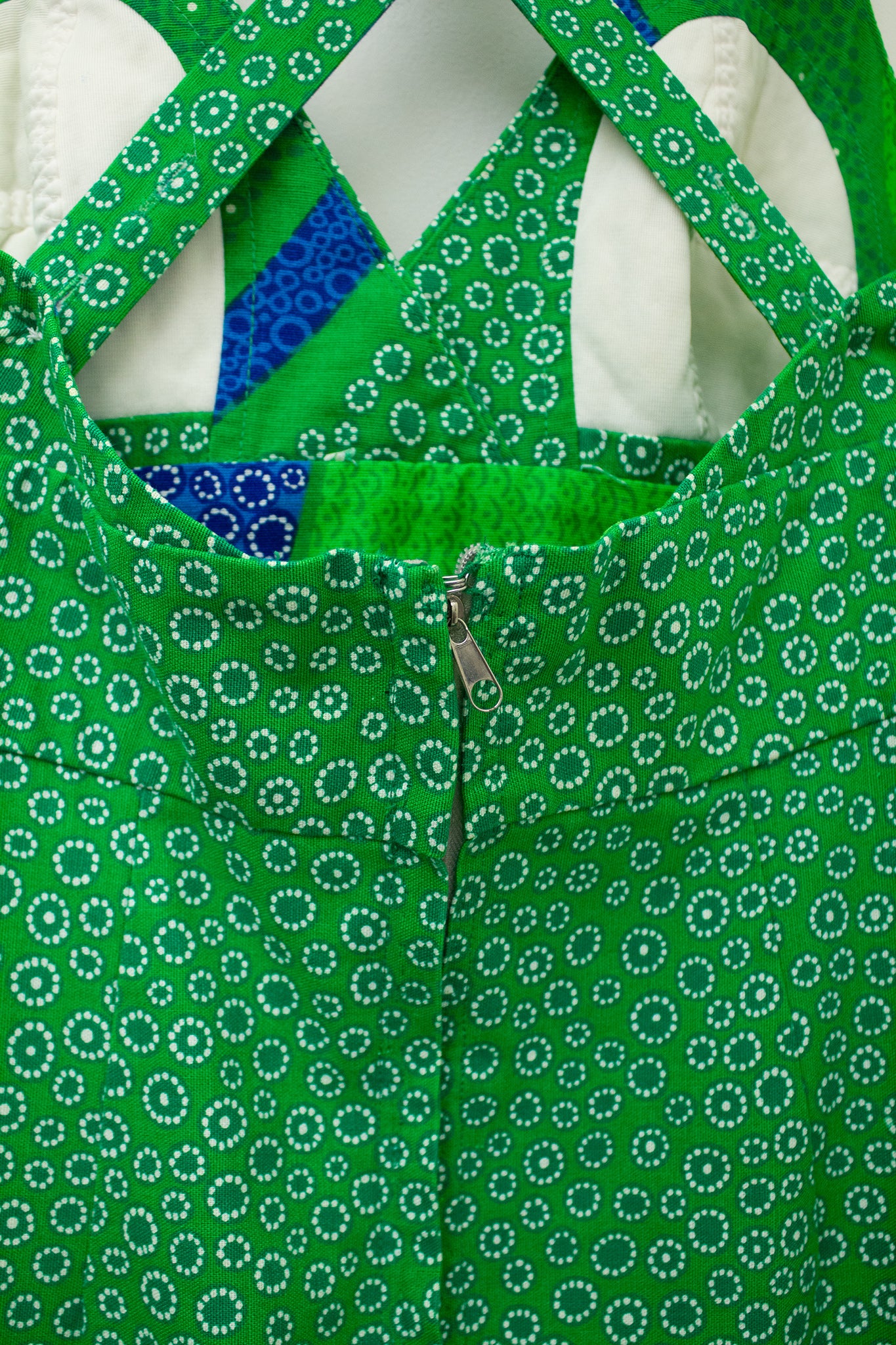 70’s groen blauwe zomerjurk Malia Honolulu