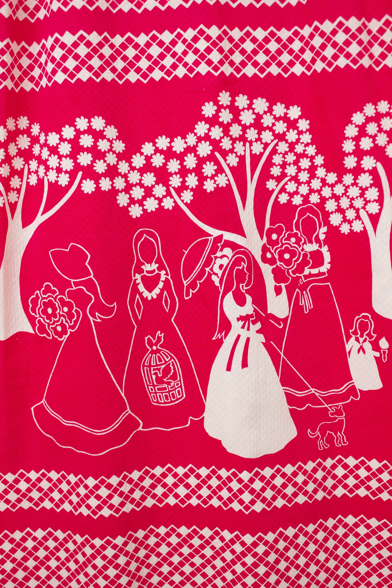 70’s roze witte jurk Malia Honolulu