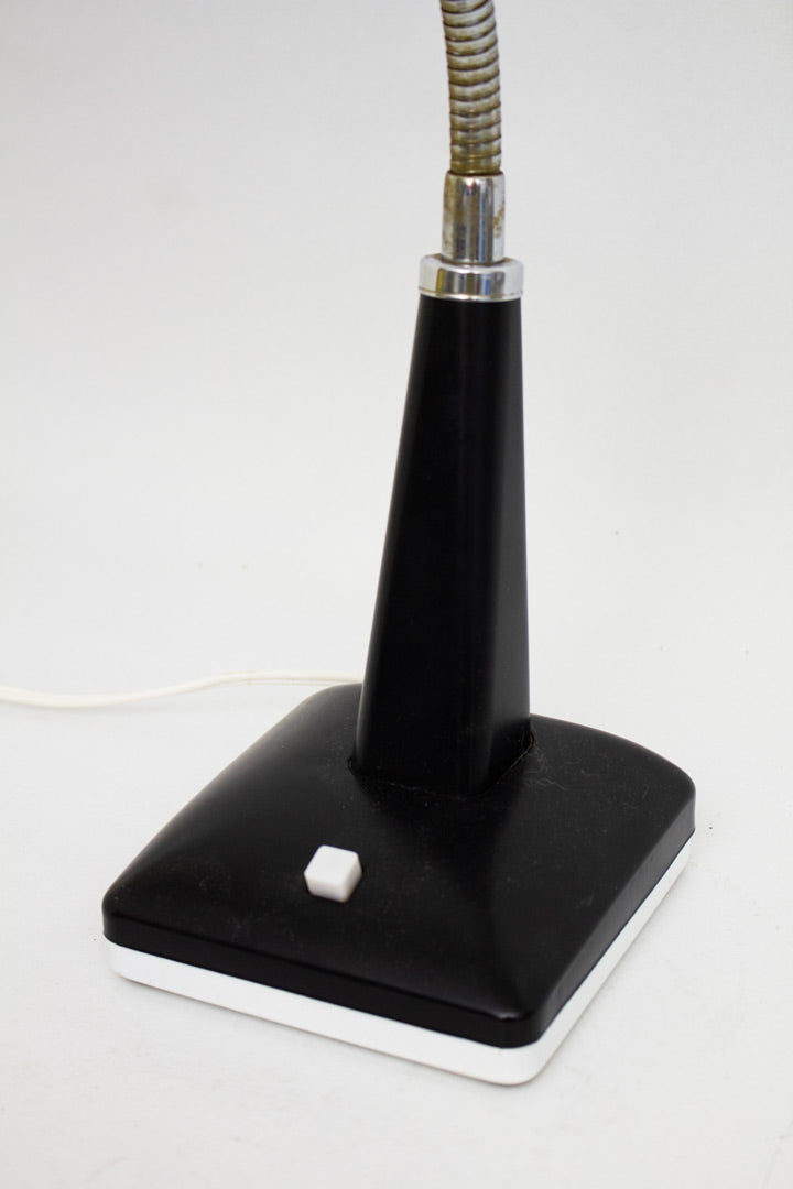 70s Leader langwerpige bureaulamp zwart / crème