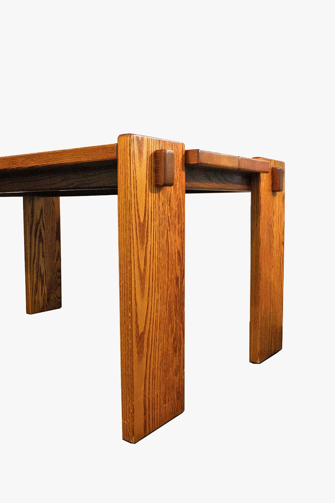70s Robuuste vintage eiken eettafel