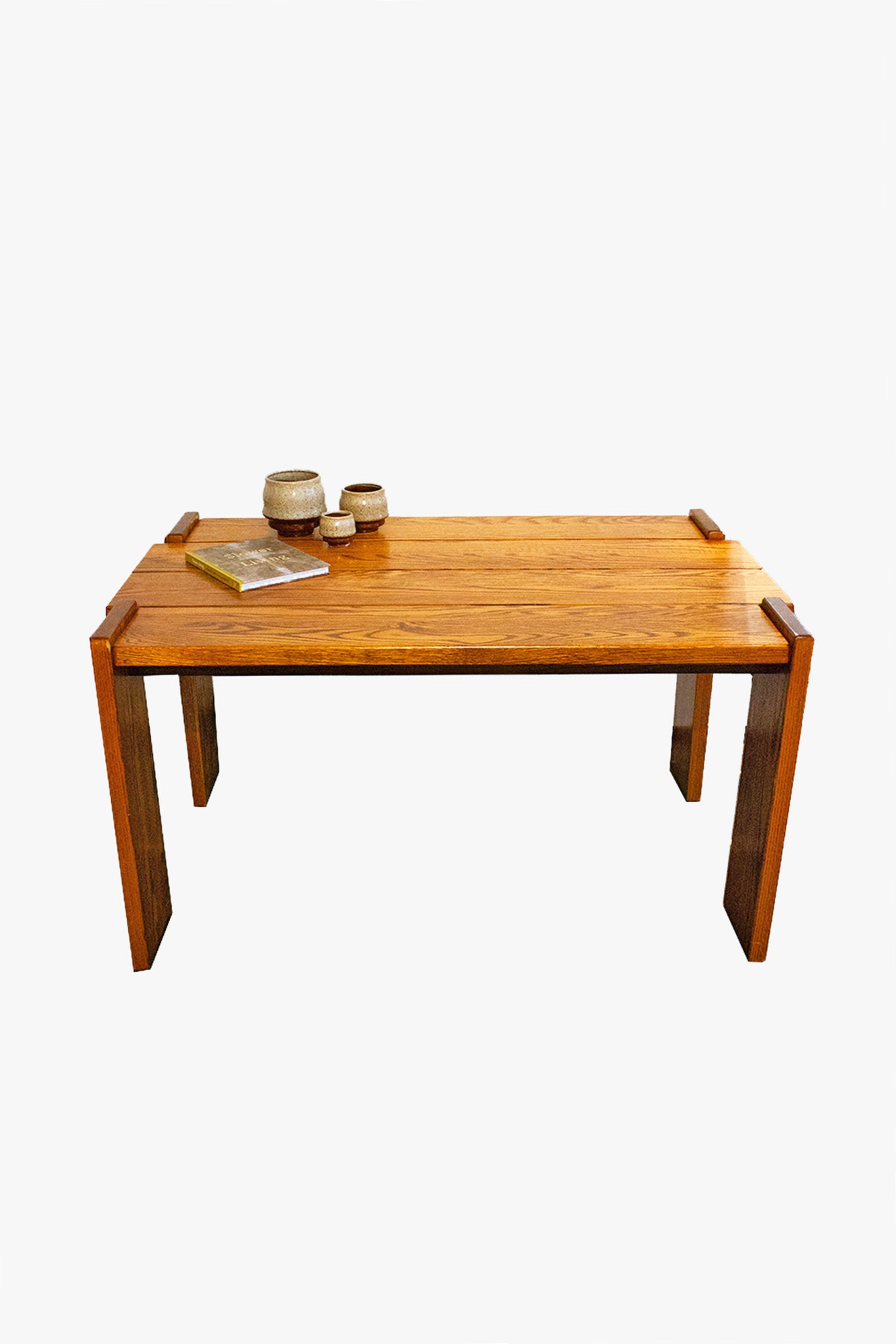 70s Robuuste vintage eiken eettafel