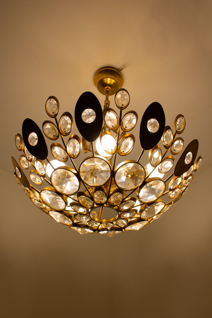 Palwa vergulde plafondlamp jaren 70