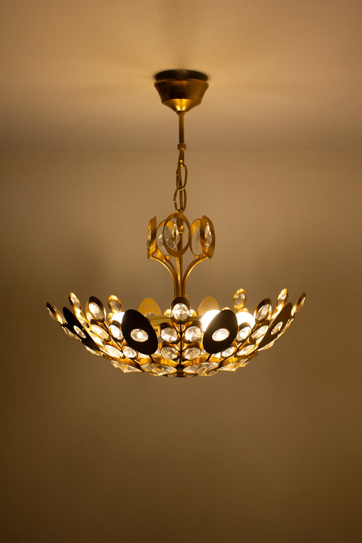 Palwa vergulde plafondlamp jaren 70