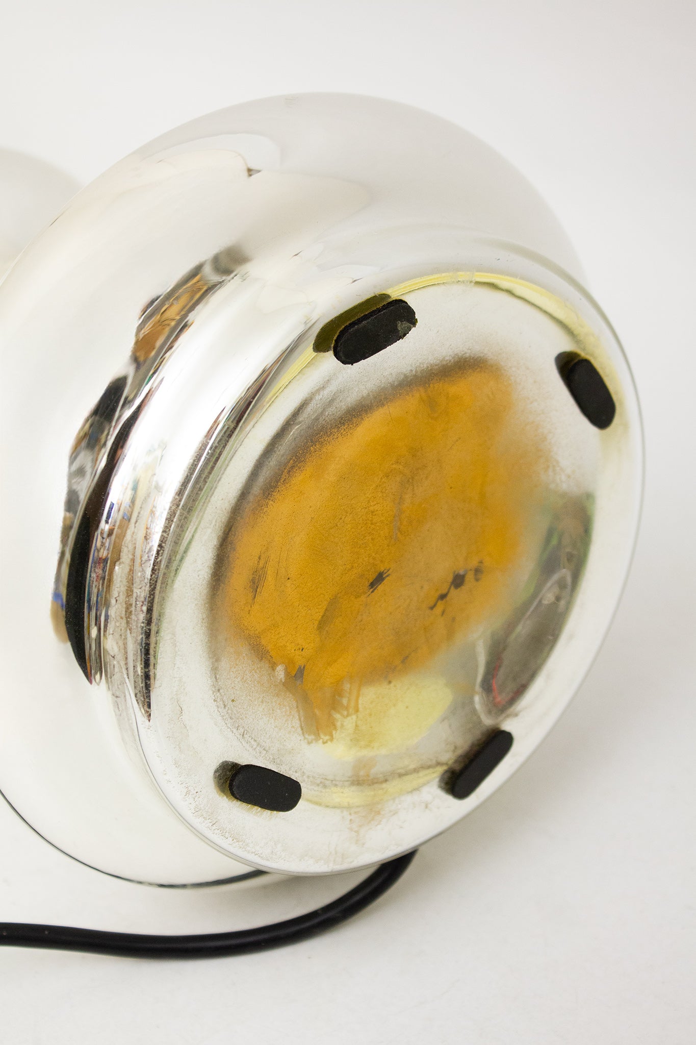 70’s vintage glazen chrome Space Age tafellamp 