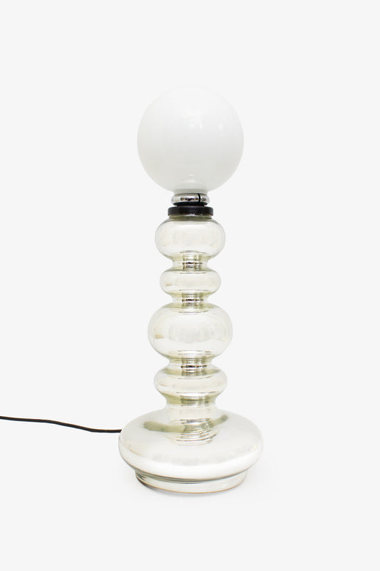 70’s vintage glazen chrome Space Age tafellamp 