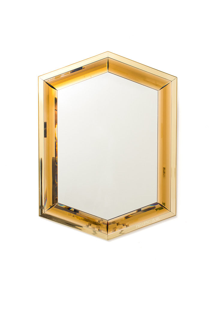 80s Art Deco spiegel Hexagon