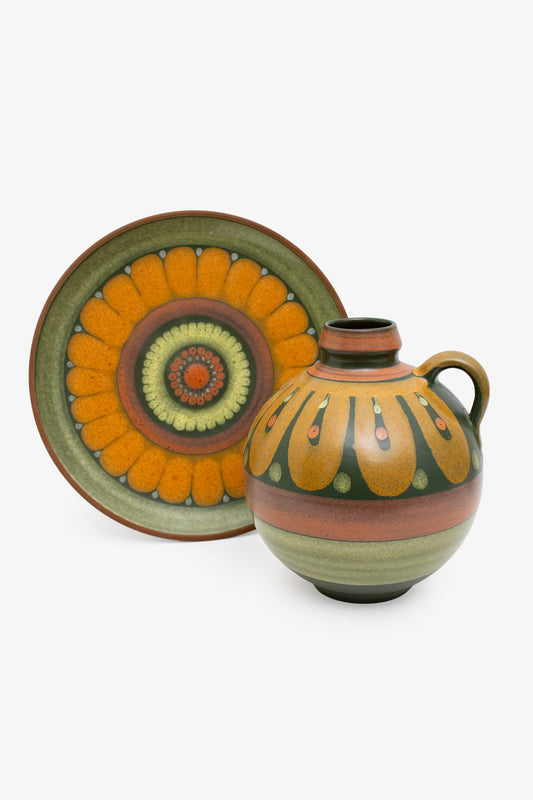 80’s KMK Kupfermühle vaas met lima decor