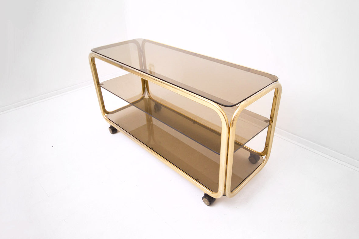 80s goudkleurige tv meubel