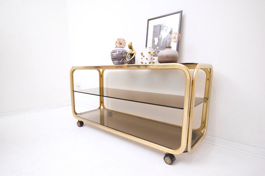 80s goudkleurige tv meubel