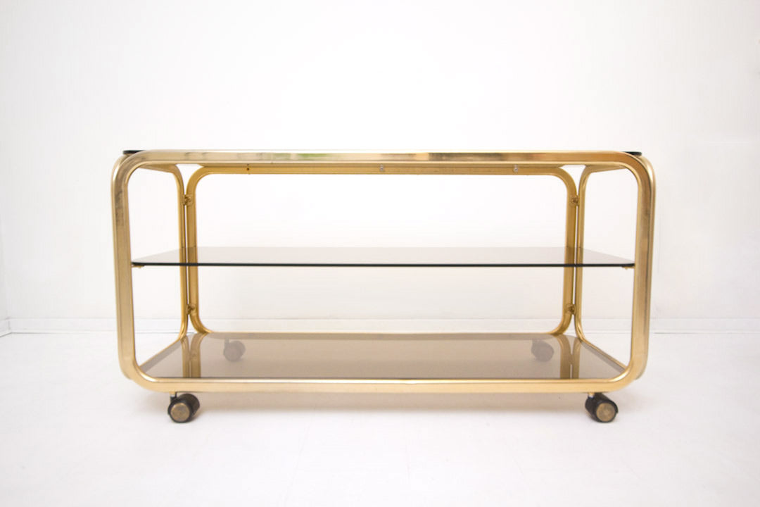 80s goudkleurige tv meubel