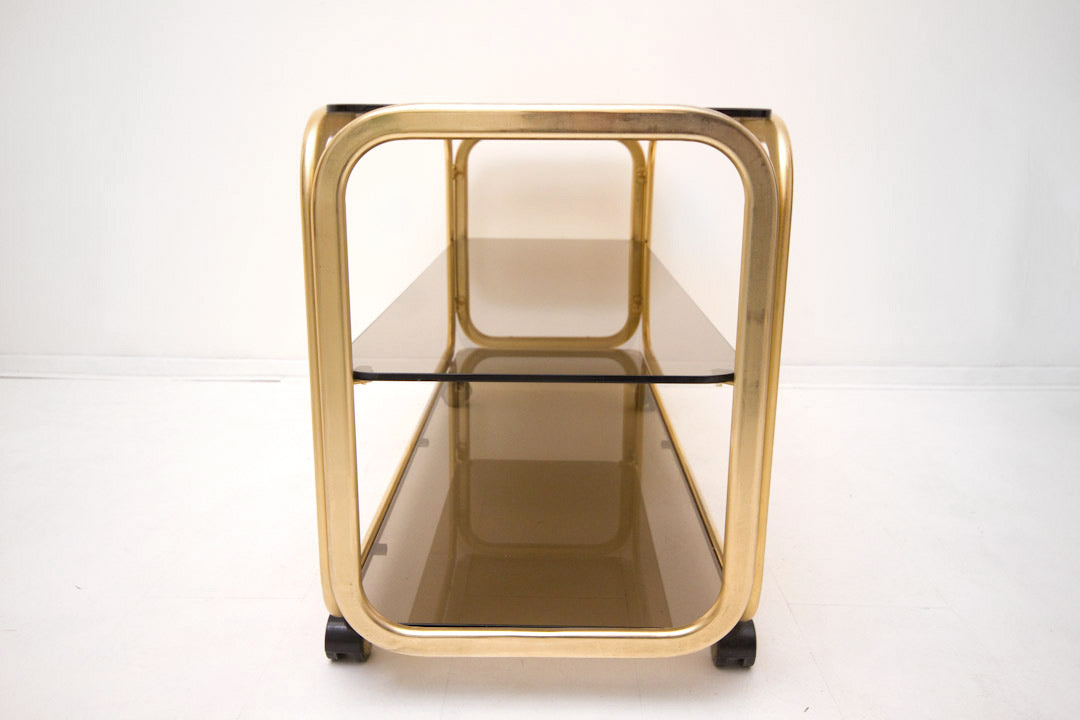 80s goudkleurige tv meubel