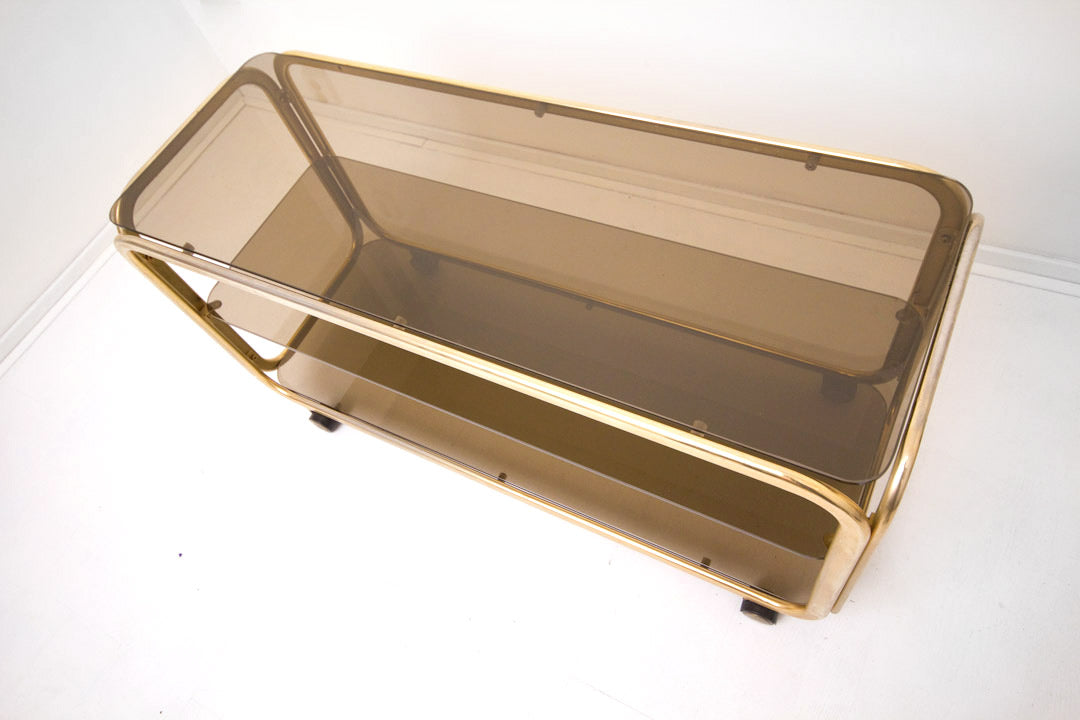 80s goudkleurige tv meubel