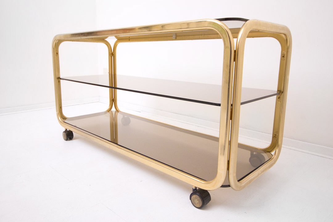 80s goudkleurige tv meubel