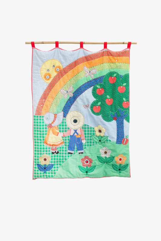 80s vintage wandkleed Sunbonnet Sue Overall Sam quilted