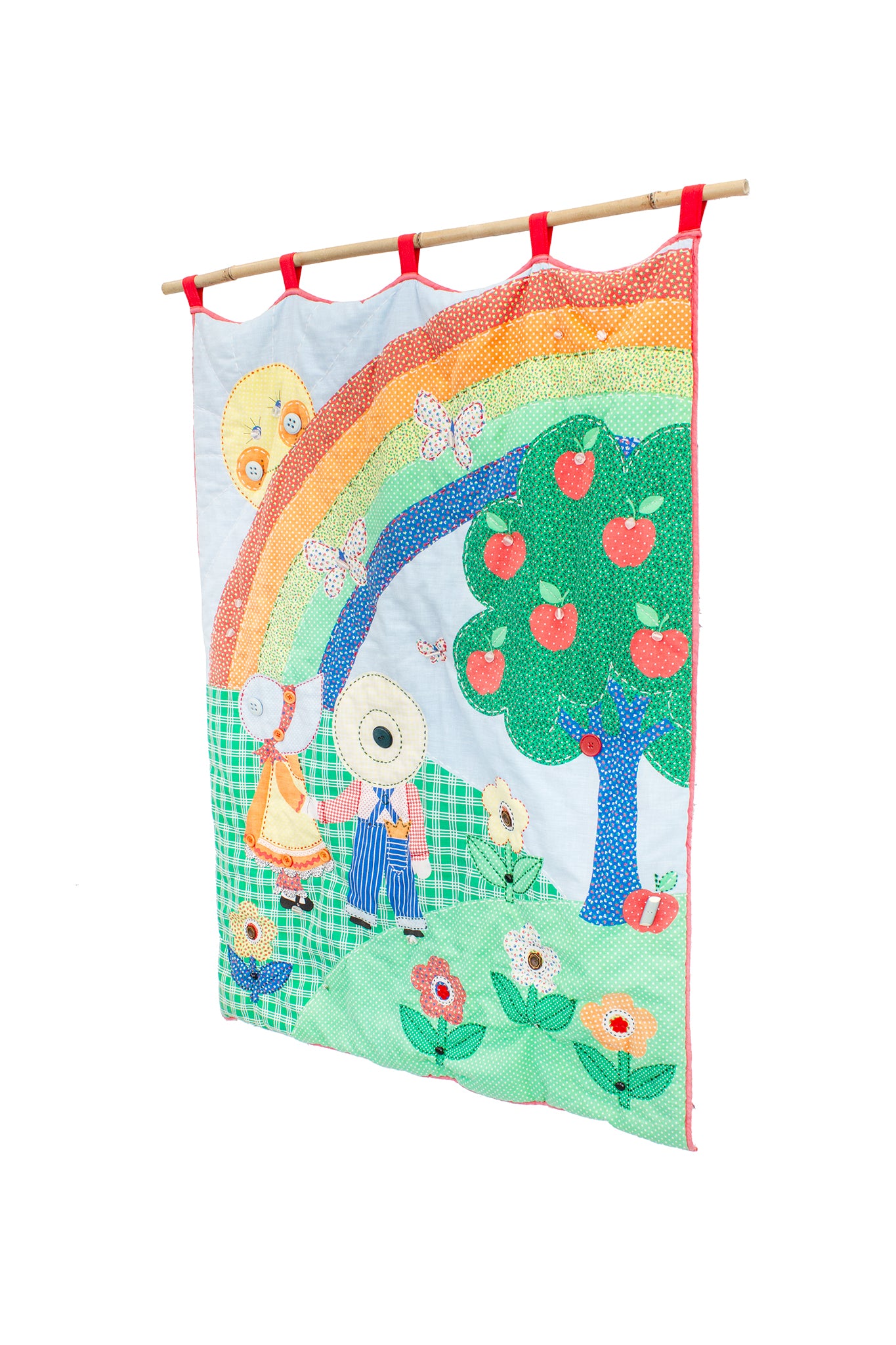 80s vintage wandkleed Sunbonnet Sue Overall Sam quilted