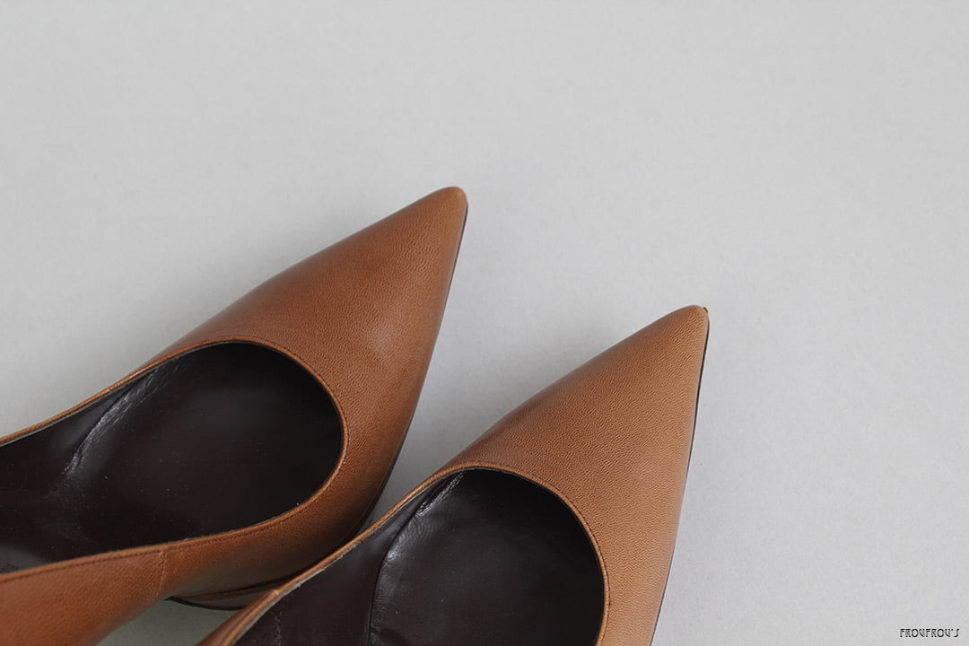 Bruin leren pointy Balenciaga pumps 37