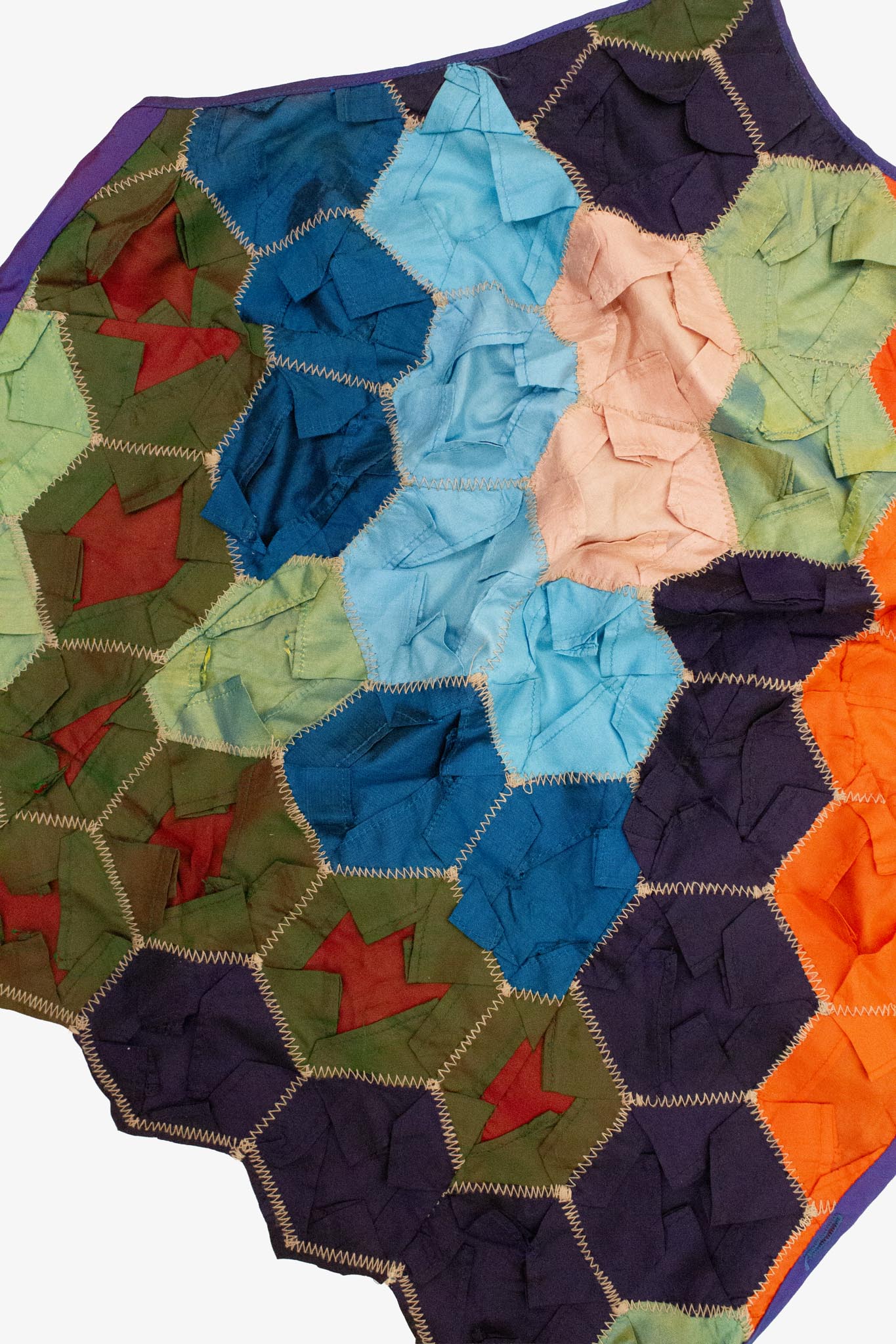 90's Kenzo Jeans gekleurd origami zijde haltertopje