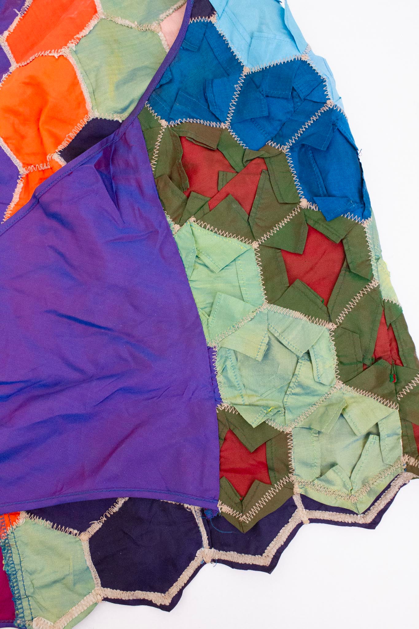 90's Kenzo Jeans gekleurd origami zijde haltertopje
