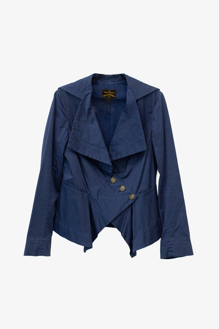 Vivienne Westwood Anglomania blauwe 90’s asymmetrische blazer
