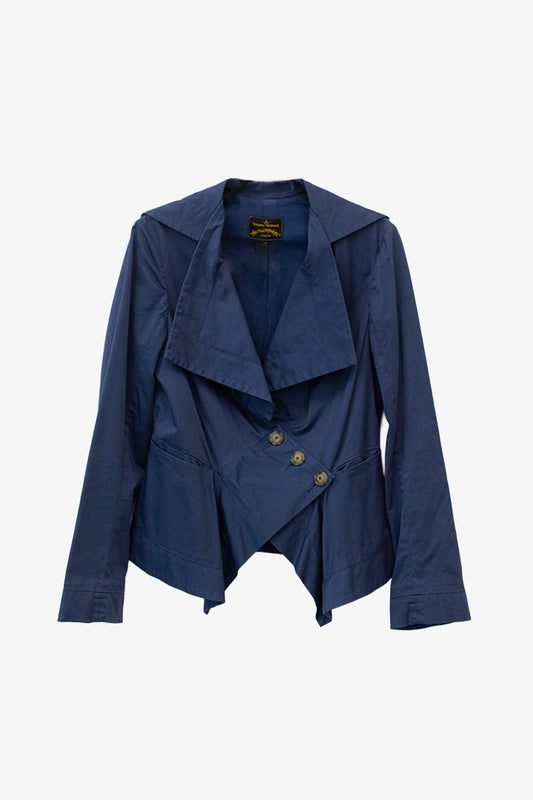Vivienne Westwood Anglomania blauwe 90’s asymmetrische blazer