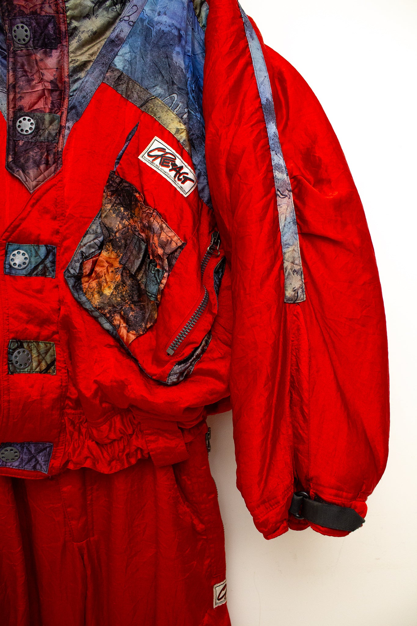 90’s rood vintage 2-delig ski-pak 