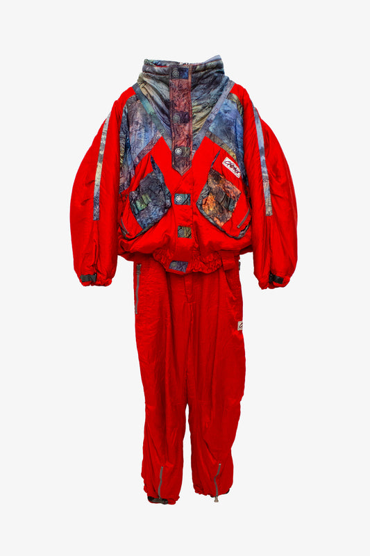 90’s rood vintage 2-delig ski-pak 