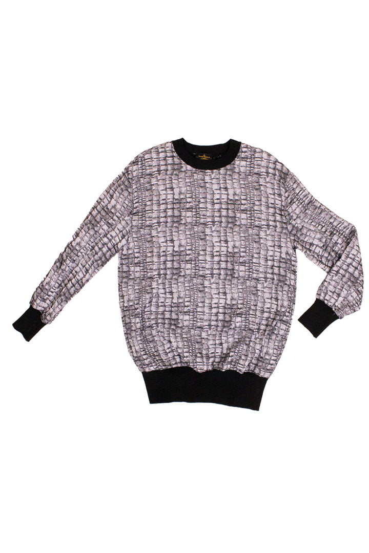 90s Vivienne Westwood Anglomania sweater met zilverkleurig textuur