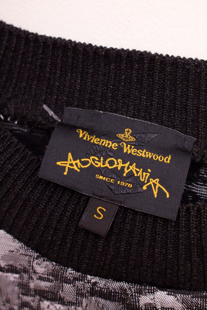 90s Vivienne Westwood Anglomania sweater met zilverkleurig textuur