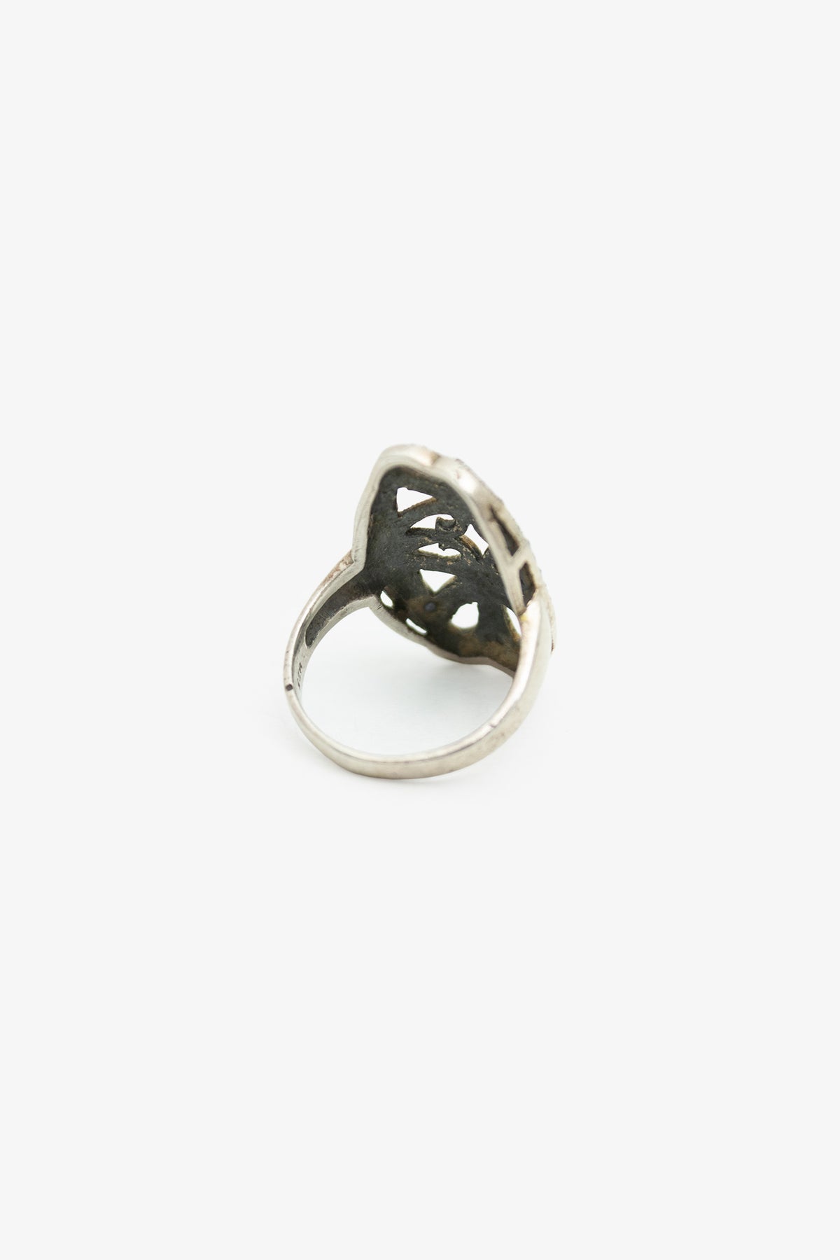  925 zilveren statement ring ingelegd met marcasiet