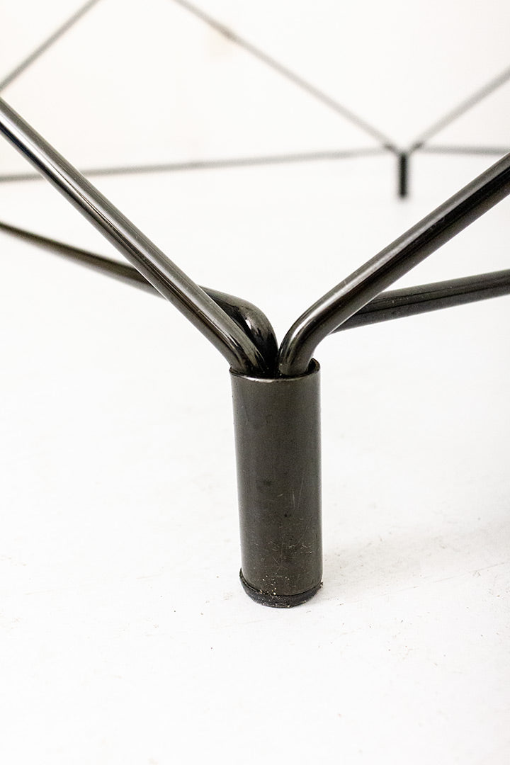 Andreas Hansen x Eilersen vintage zwarte salontafel met glazen blad ‘spider’