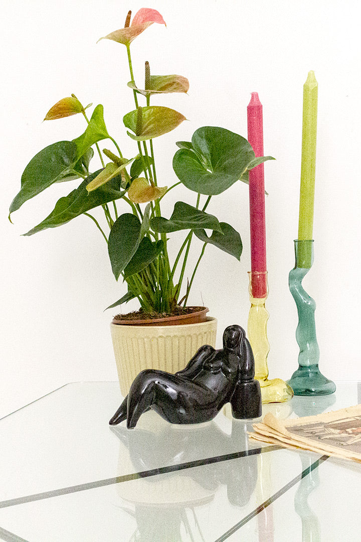 Andreas Hansen x Eilersen vintage zwarte salontafel met glazen blad ‘spider’