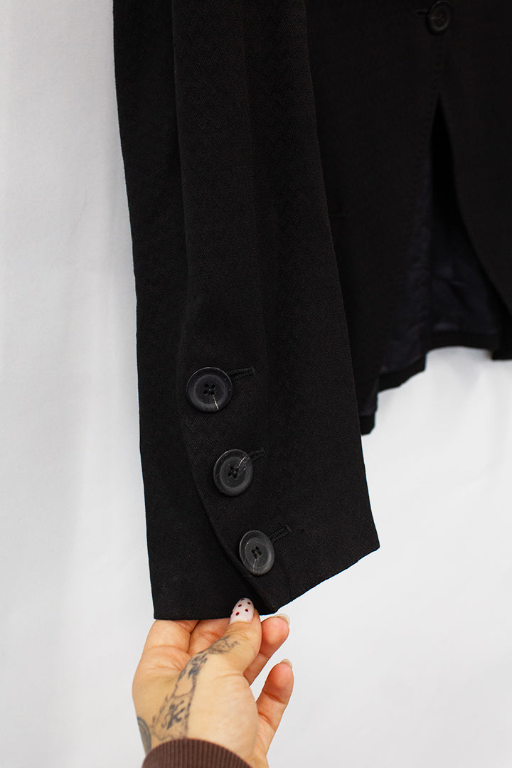 Zwart Ann Demeulemeester jasje met zigzag-patroon