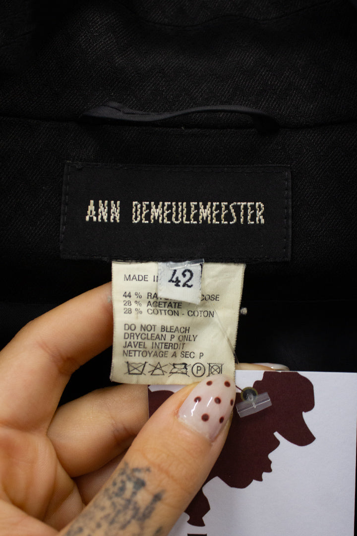 Zwart Ann Demeulemeester jasje met zigzag-patroon