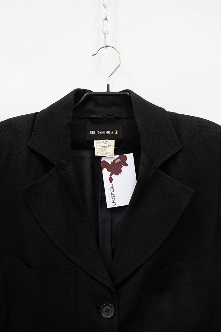 Zwart Ann Demeulemeester jasje met zigzag-patroon