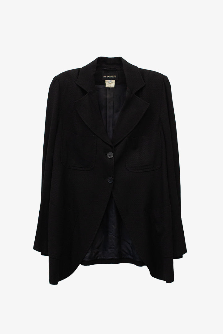 Zwart Ann Demeulemeester jasje met zigzag-patroon