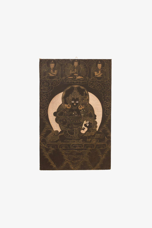 Antiek Tibetaans Boeddhistische thangka/ doek Simhanada Manjushri