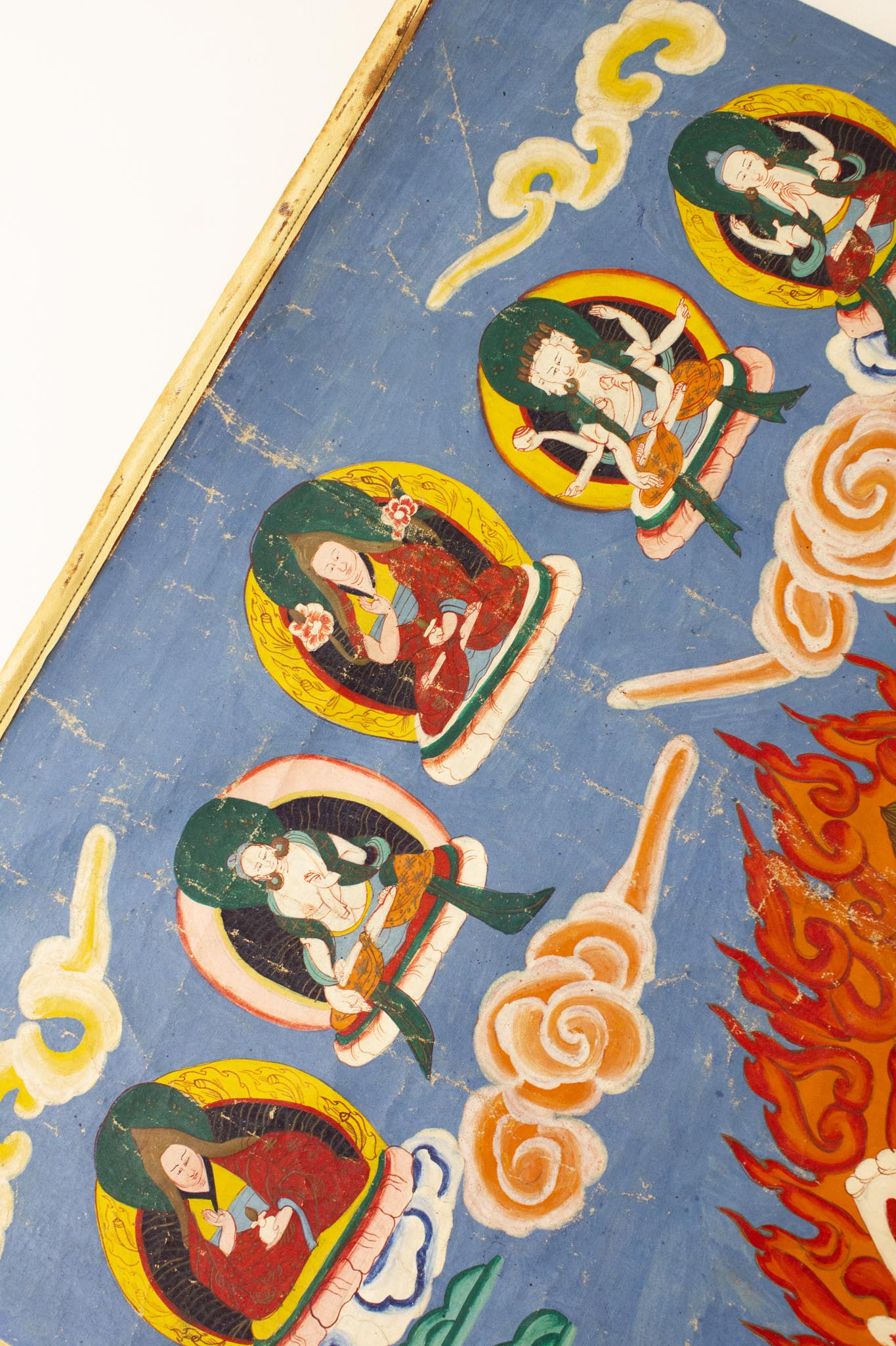 Antiek Tibetaans Boeddhistische thangka/ doek Vajrabhairava 1800-1900