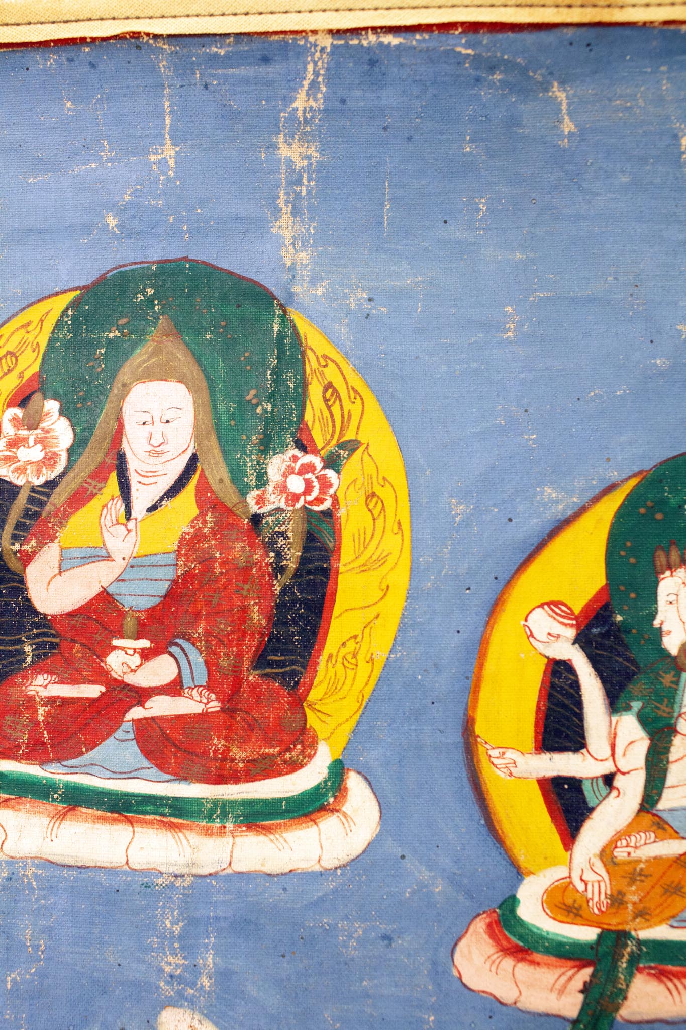 Antiek Tibetaans Boeddhistische thangka/ doek Vajrabhairava 1800-1900