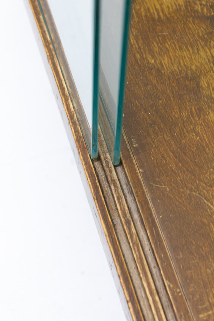 Art Deco serveerwagen van hout met glazen schuifdeuren antiek