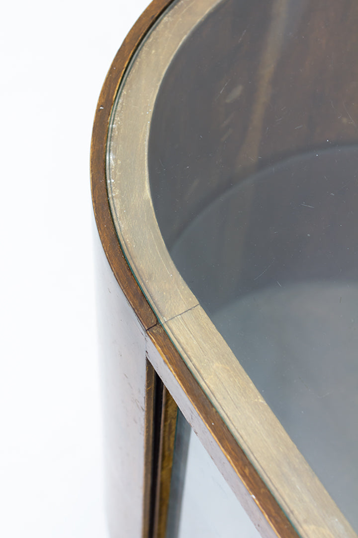 Art Deco serveerwagen van hout met glazen schuifdeuren antiek