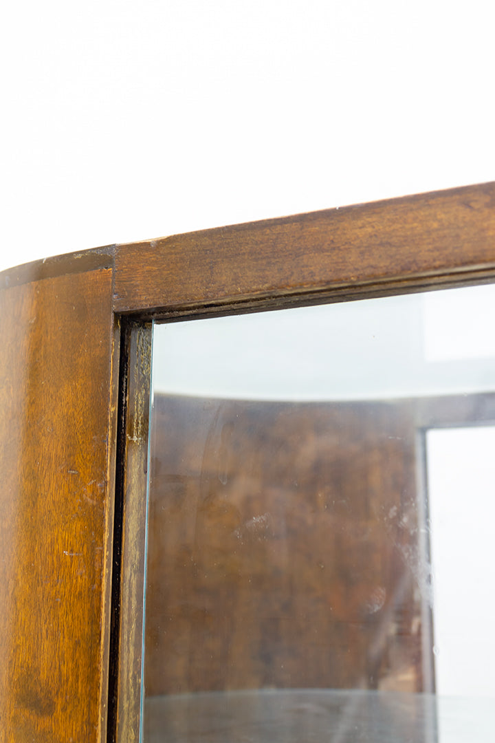 Art Deco serveerwagen van hout met glazen schuifdeuren antiek
