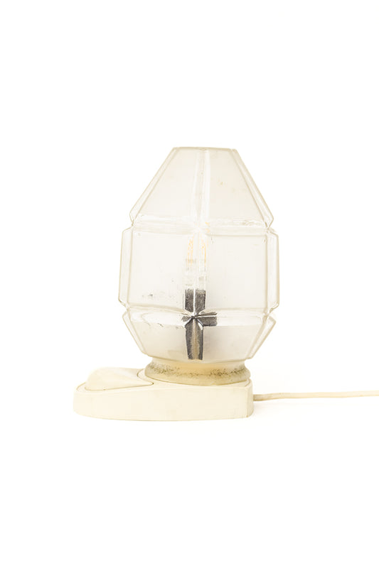 Art Deco tafellamp van glas vintage