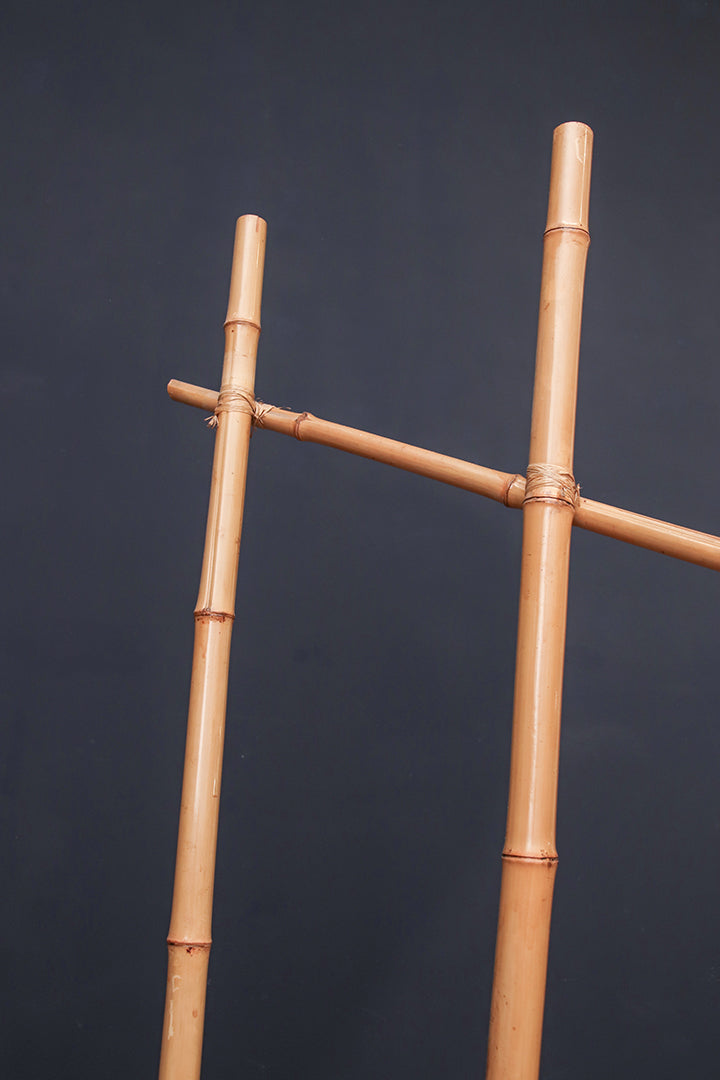 Bamboe roomdivider op wieltjes vintage jaren 60