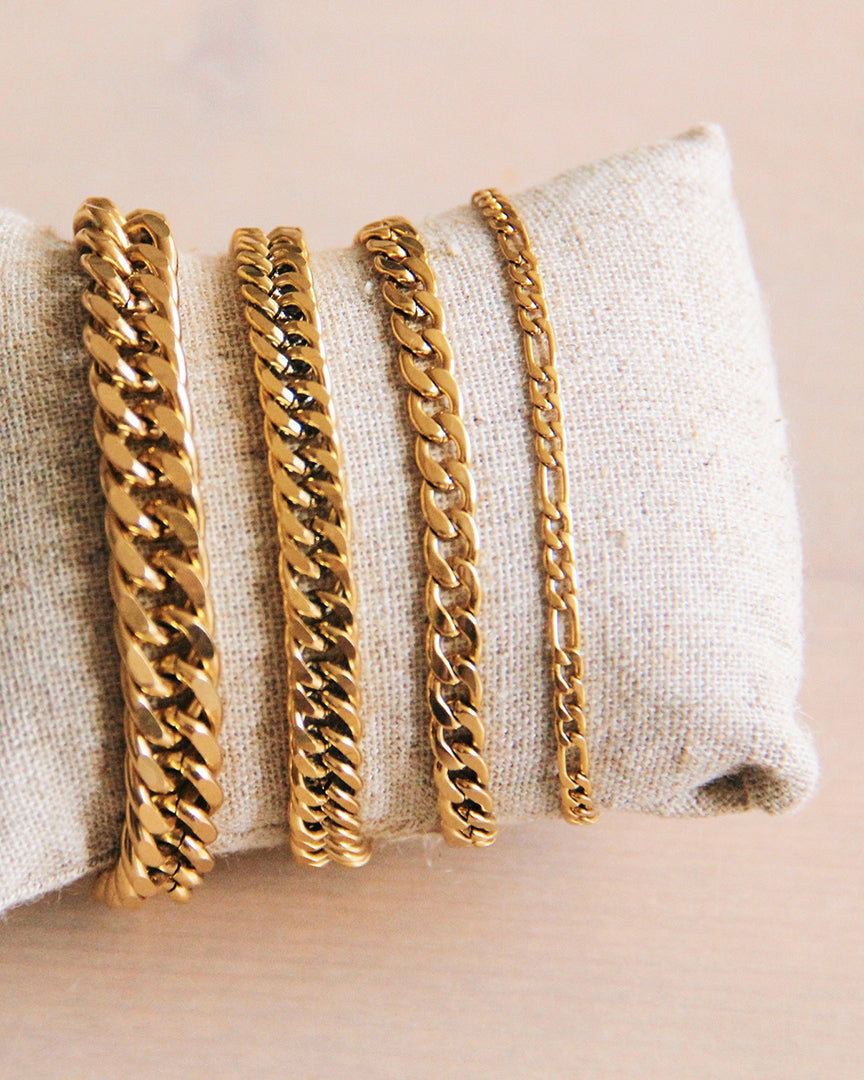 Bazou stalen schakelarmband goud- of zilverkleurig