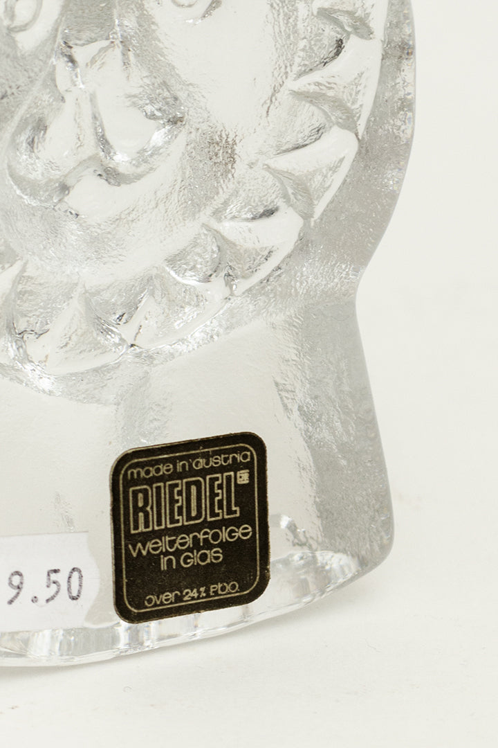 Beeldje leeuw van kristalglas jaren 60 Riedel Oostenrijk