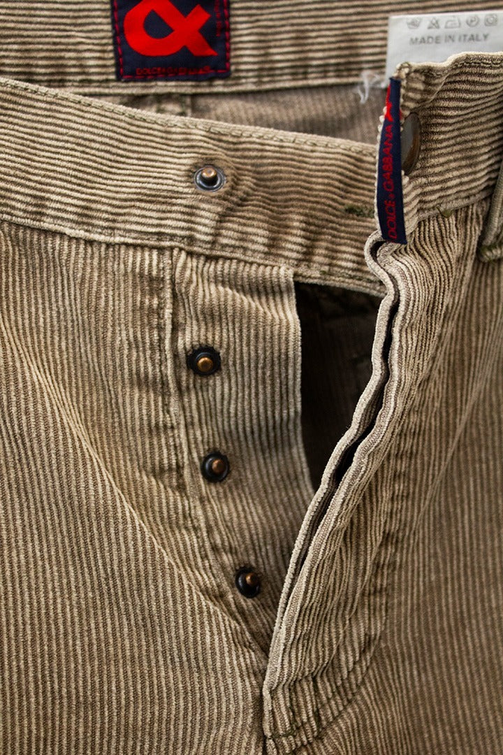 Y2K beige Dolce & Gabbana corduroy broek