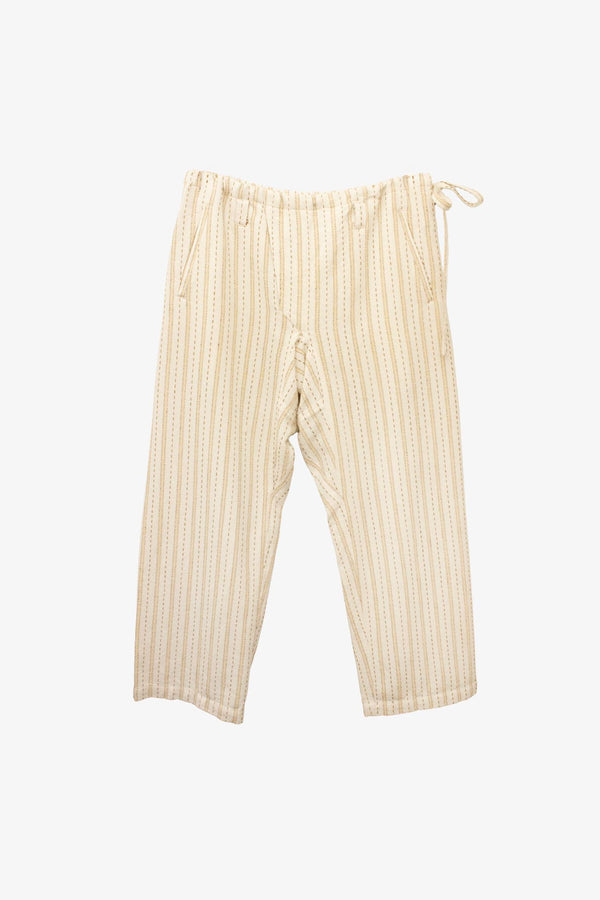 Beige gestreepte Y2K deadstock Hot Buttered 'Cuba' broek