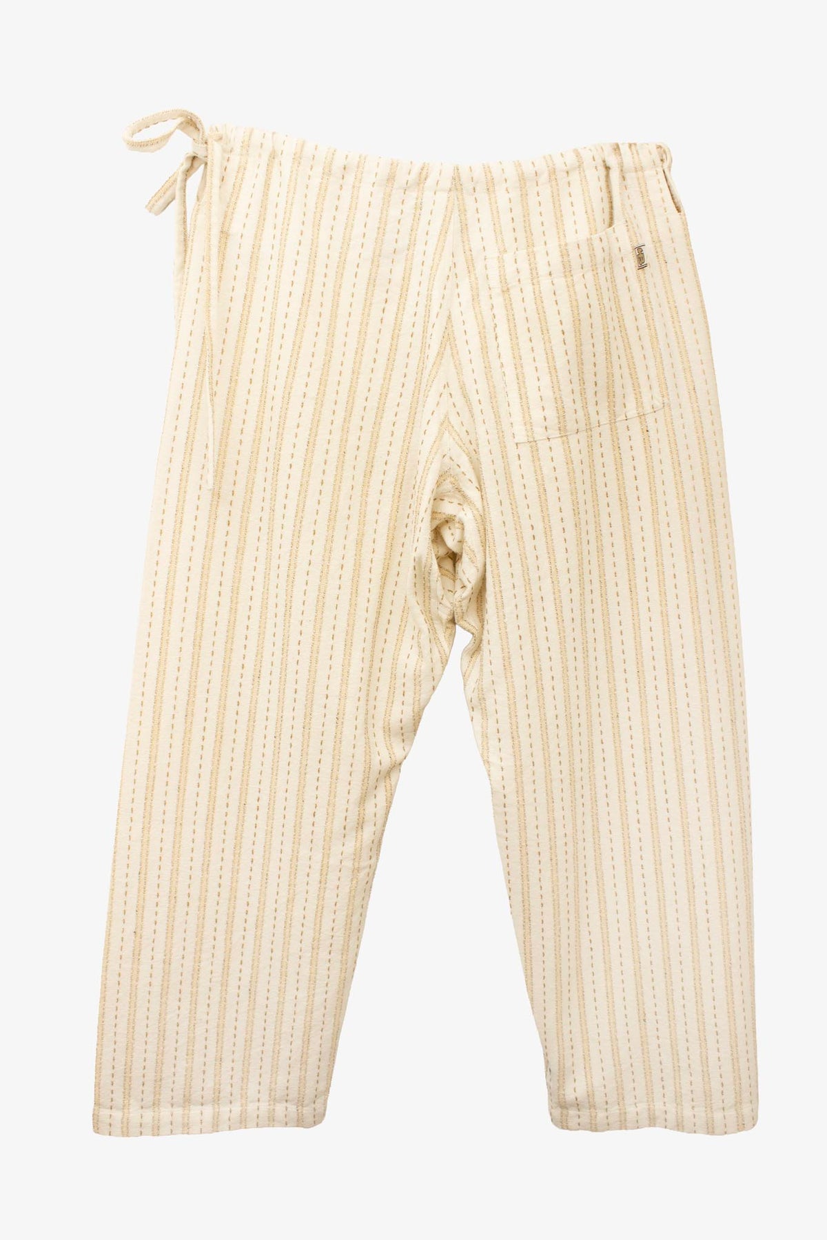 Beige gestreepte Y2K deadstock Hot Buttered 'Cuba' broek