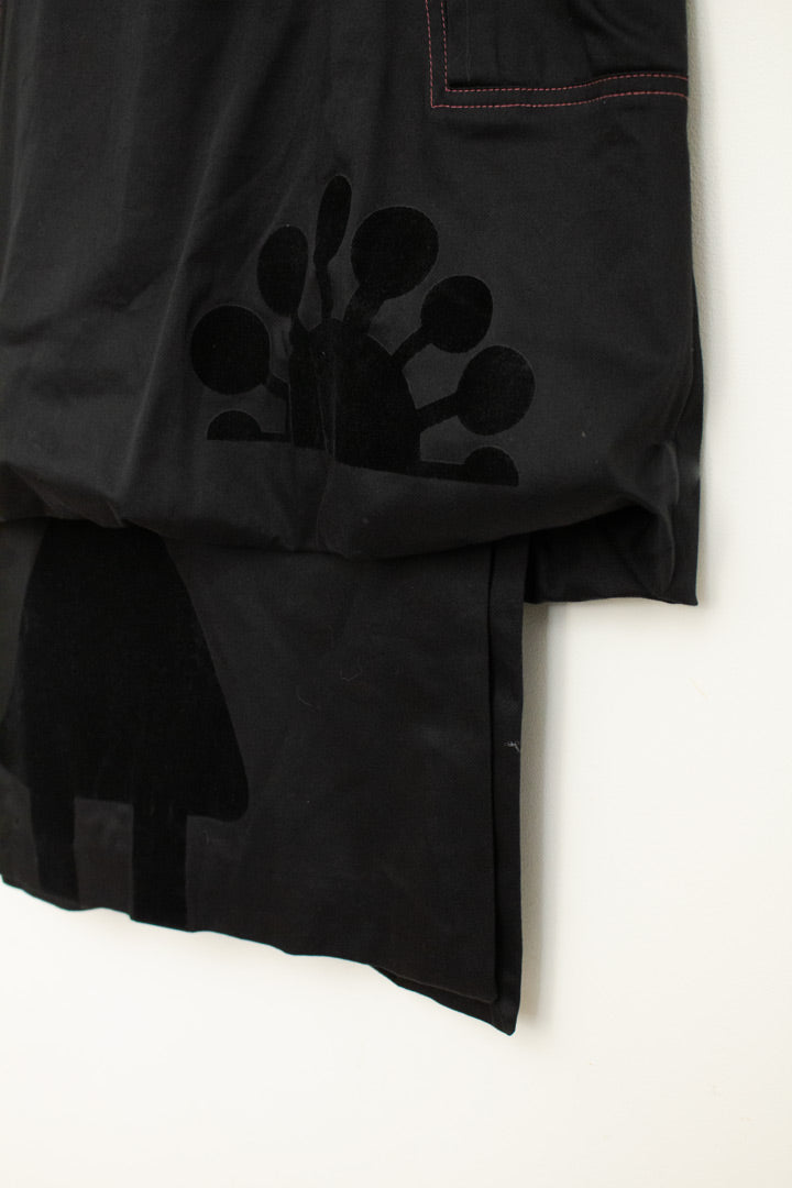 Biche de Bere zwarte rok met flockprint in 2 lagen