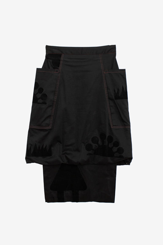 Biche de Bere zwarte rok met flockprint in 2 lagen